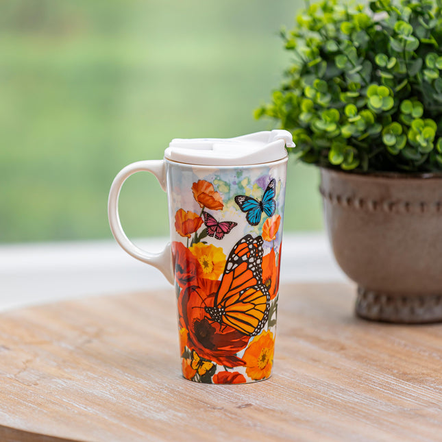 Ceramic Perfect Cup Monarch Butterfly And Friends