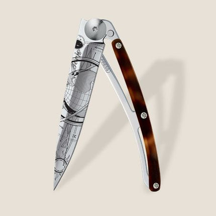 37G Knife Ambered Turtle/Globe Trotter