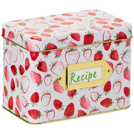 Tin Recipe Box Strawberry Fields DC