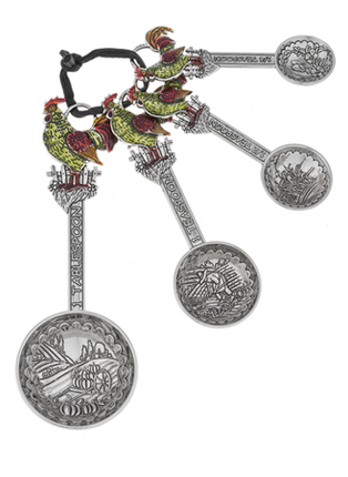 Measuring Spoons Metal 4 Pc Rooster