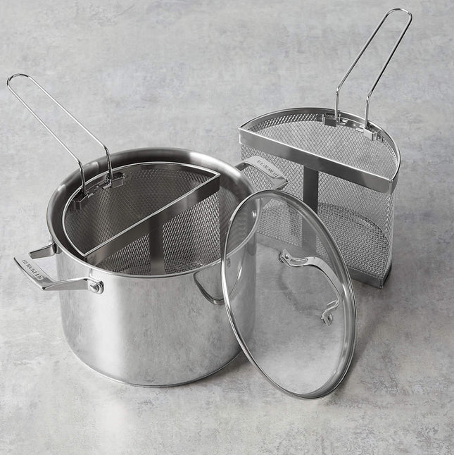 8.5 qt Stainless Steel Pasta Pot w/ Baskets