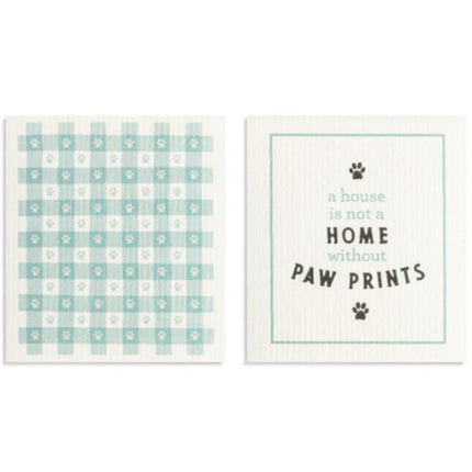 Swedish Dish Cloth Home Paw Prints Single