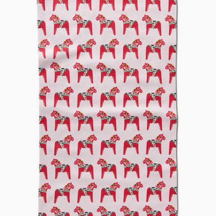 Geometry Tea Towel Holiday Dala Horse