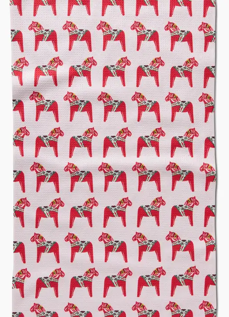Geometry Tea Towel Holiday Dala Horse