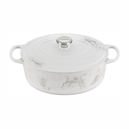 White Marble Signature Oval Dutch Oven 6.75 qt DC