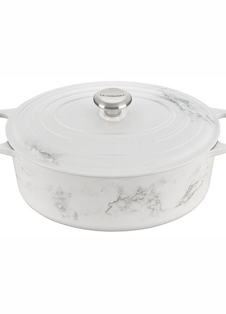 White Marble Signature Oval Dutch Oven 6.75 qt DC