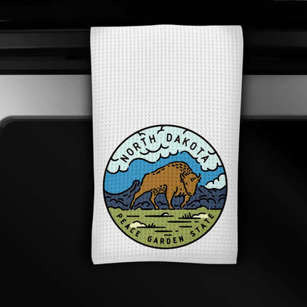 North Dakota Bison Waffle Towel