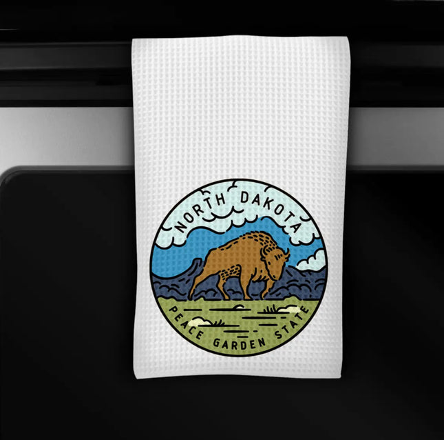North Dakota Bison Waffle Towel