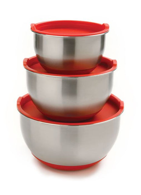 SS Mixing Bowls w/ Lids 3pk