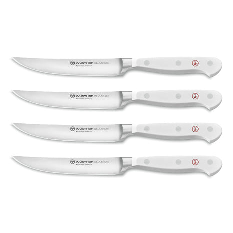 White Classic Steak Knife Set 4 Pc