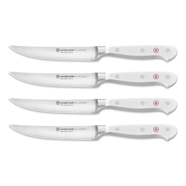 White Classic Steak Knife Set 4 Pc