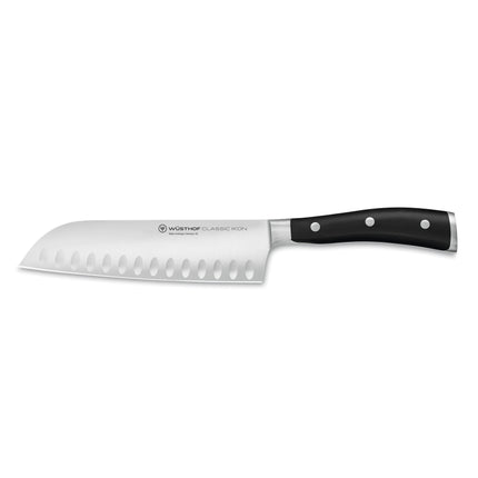 Ikon Santoku, Knife Hollow Edge, 7 in