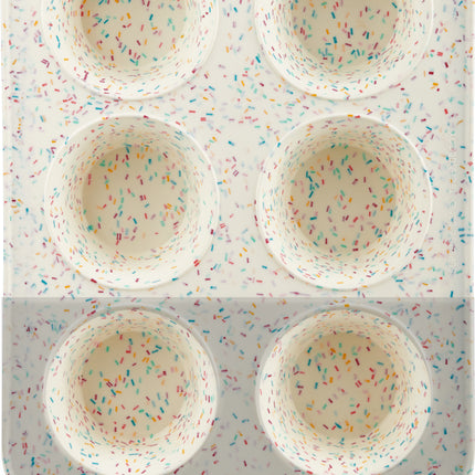 White Confetti 6 count Jumbo Muffin Tray