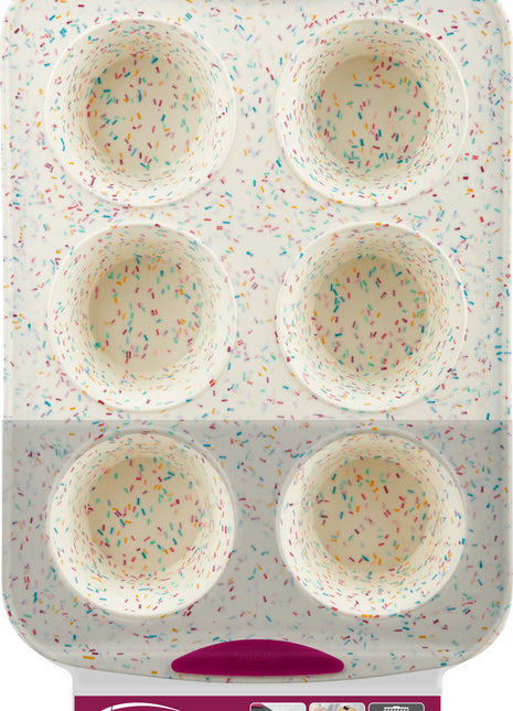 White Confetti 6 count Jumbo Muffin Tray