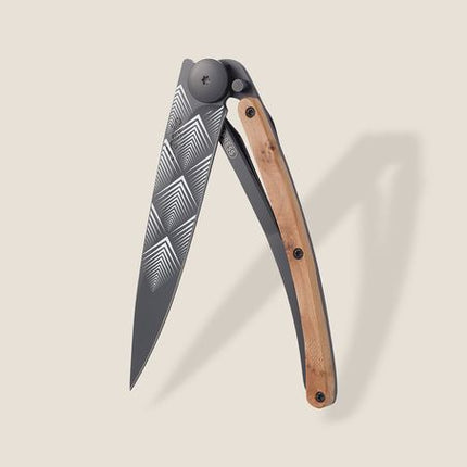 37g, Knife Art Deco Juniper Wood, Black