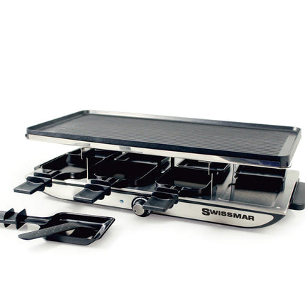 Swissmar 8 Person Geneva Raclette Party Grill w/ Reversible Cast Aluminum Ns Grill Plate