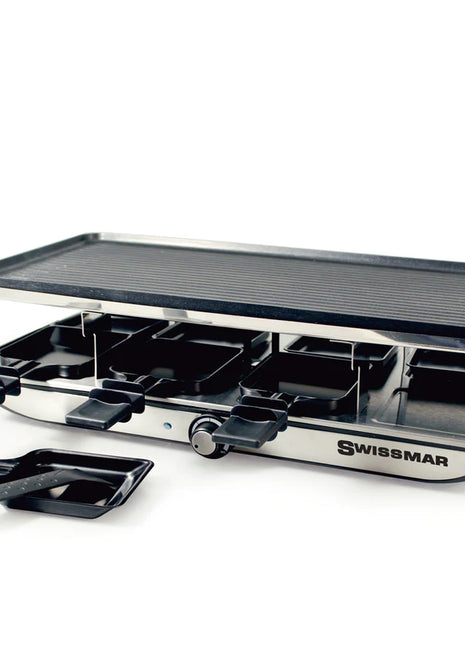 Swissmar 8 Person Geneva Raclette Party Grill w/ Reversible Cast Aluminum Ns Grill Plate