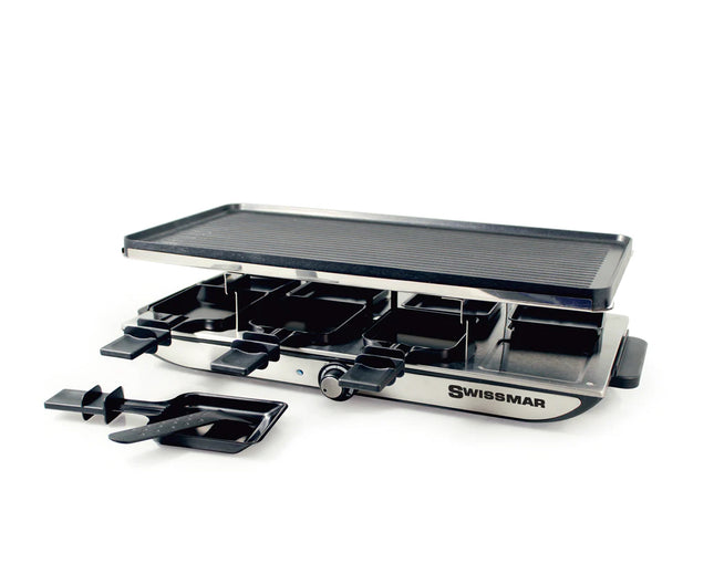 Swissmar 8 Person Geneva Raclette Party Grill w/ Reversible Cast Aluminum Ns Grill Plate