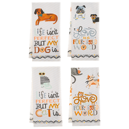Dog/Cat Tea Towel w/woven message