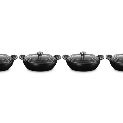 Mini Round Braiser 1/3 Qt Set of 4 Matte Black