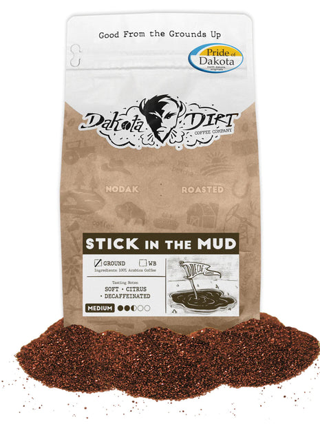 Stick in The Mud Medium Roast Decaf Whole Coffee Beans 12oz.