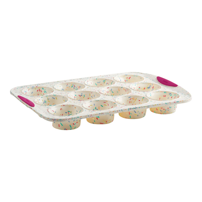 White Confetti 12 count Muffin Pan