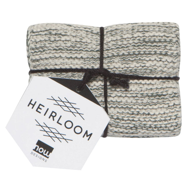 Heirloom Knit Dishcloths S/2 Jade