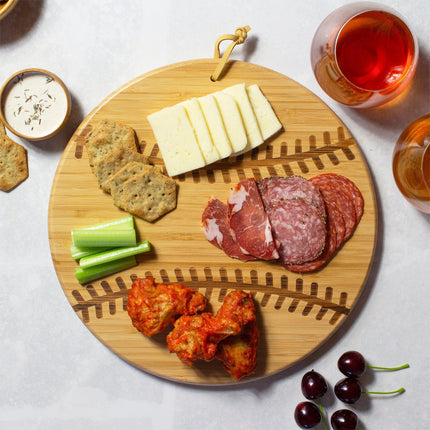 Baseball Shaped Bamboo Charcuterie Board