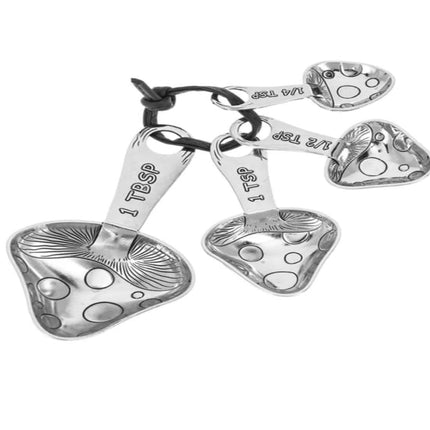 Measuring Spoons Metal 4 Pc Mushrooms