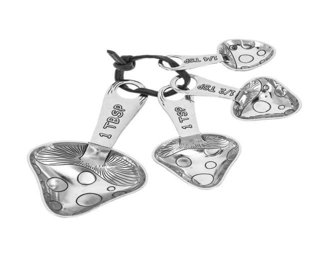 Measuring Spoons Metal 4 Pc Mushrooms
