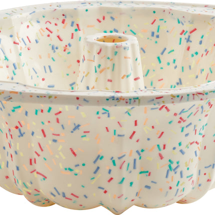 White Confetti Fluted Pan