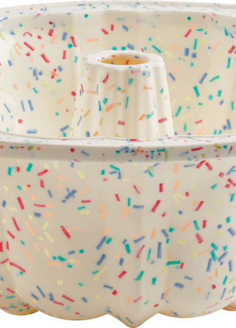 White Confetti Fluted Pan