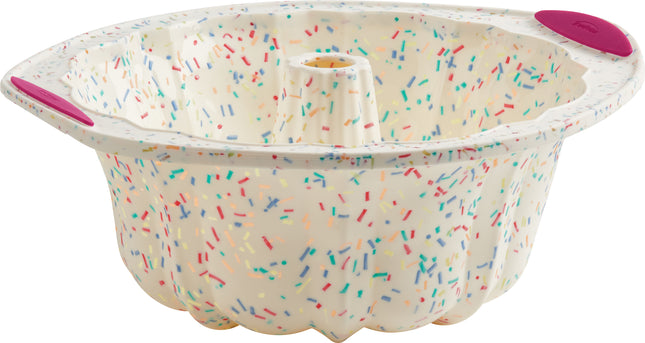 White Confetti Fluted Pan