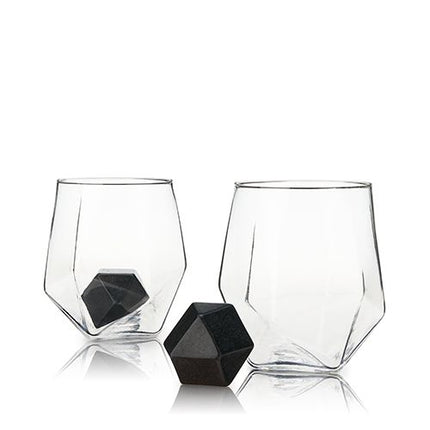 Faceted Tumbler and Chilling Stone Set