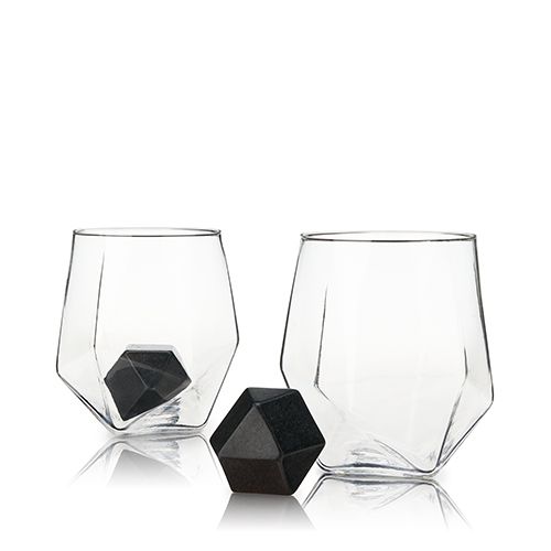 Faceted Tumbler and Chilling Stone Set
