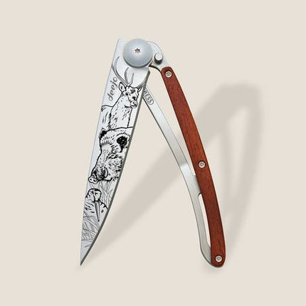 37g, Knife Hunting Scene Coral Wood, Grey