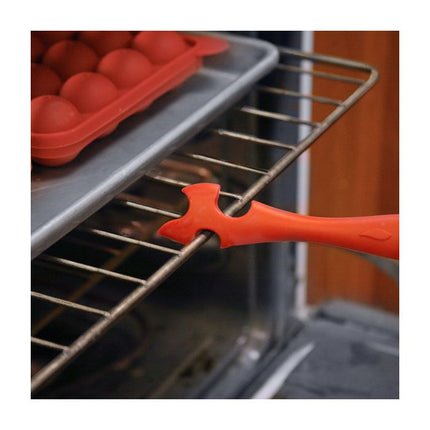 Silicone Oven Rack Push Pull Red