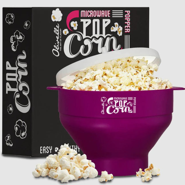 Silicone Microwave Popcorn Popper Plum