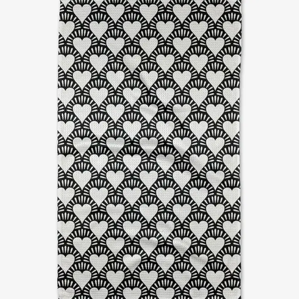 Geometry Tea Towel Heartthrob Onyx