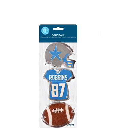 Football 3 Pc Cookie Cutter Set