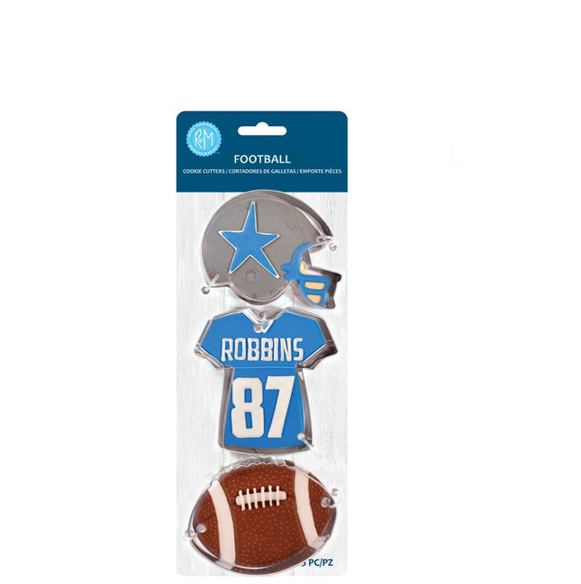 Football 3 Pc Cookie Cutter Set