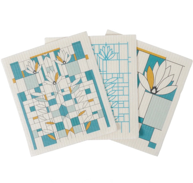 Frank Lloyd Wright Swedish Dishcloth Set/3