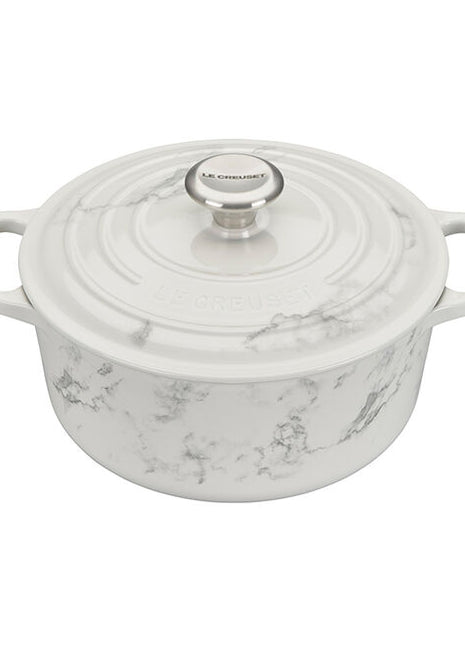 White Marble Signature Round Dutch Oven 4.5 Qt