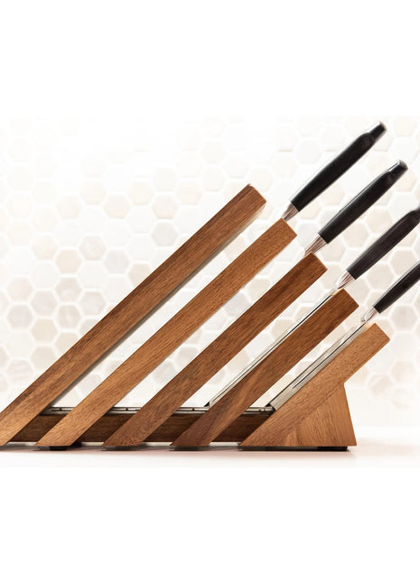 Next Level Magnetic Knife Block Acacia With Light