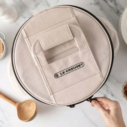 Round Dutch Oven Tote Bag Ecru
