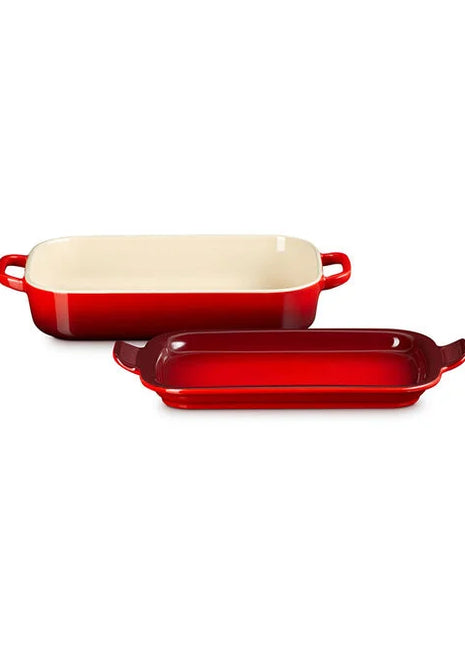 Shallow Rectangular Dish w/ Platter Lid 3 Qt