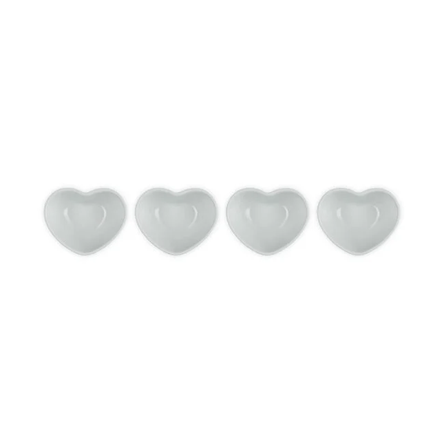 Mini Heart Pinch Bowl Set Of 4 White
