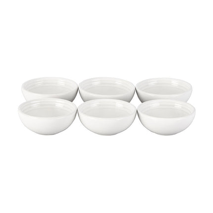White Pinch Bowl Set Of 6