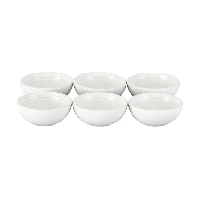 White Pinch Bowl Set Of 6