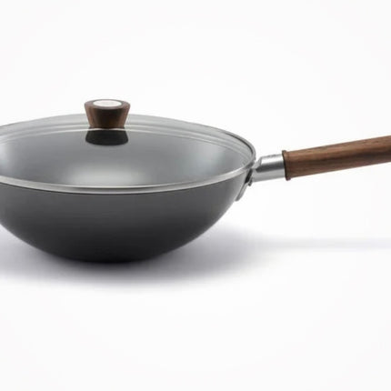 Dragon Carbon Steel Wok With Glass Lid